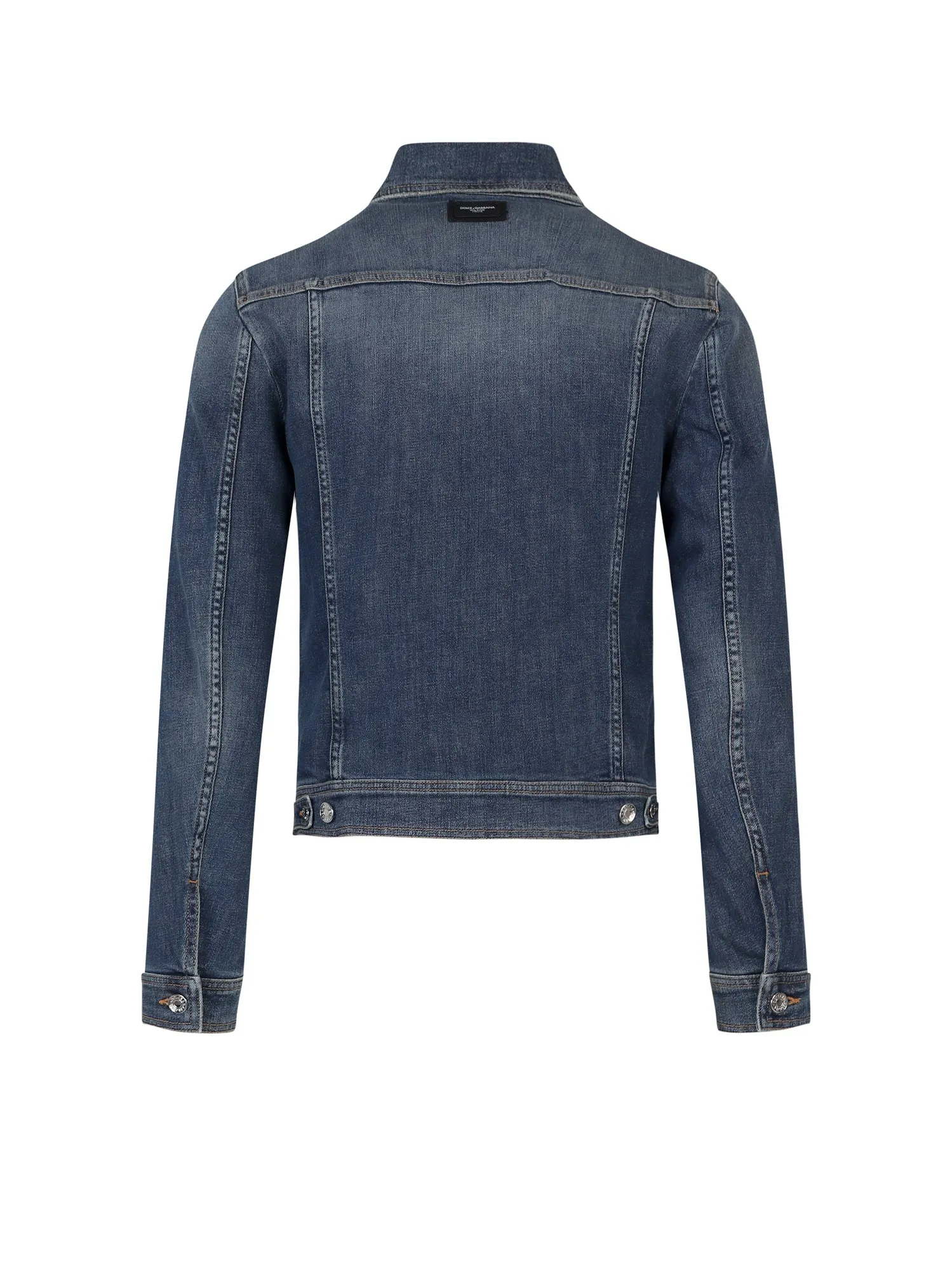 Dolce & Gabbana Logo Patch Washed Denim Jacket