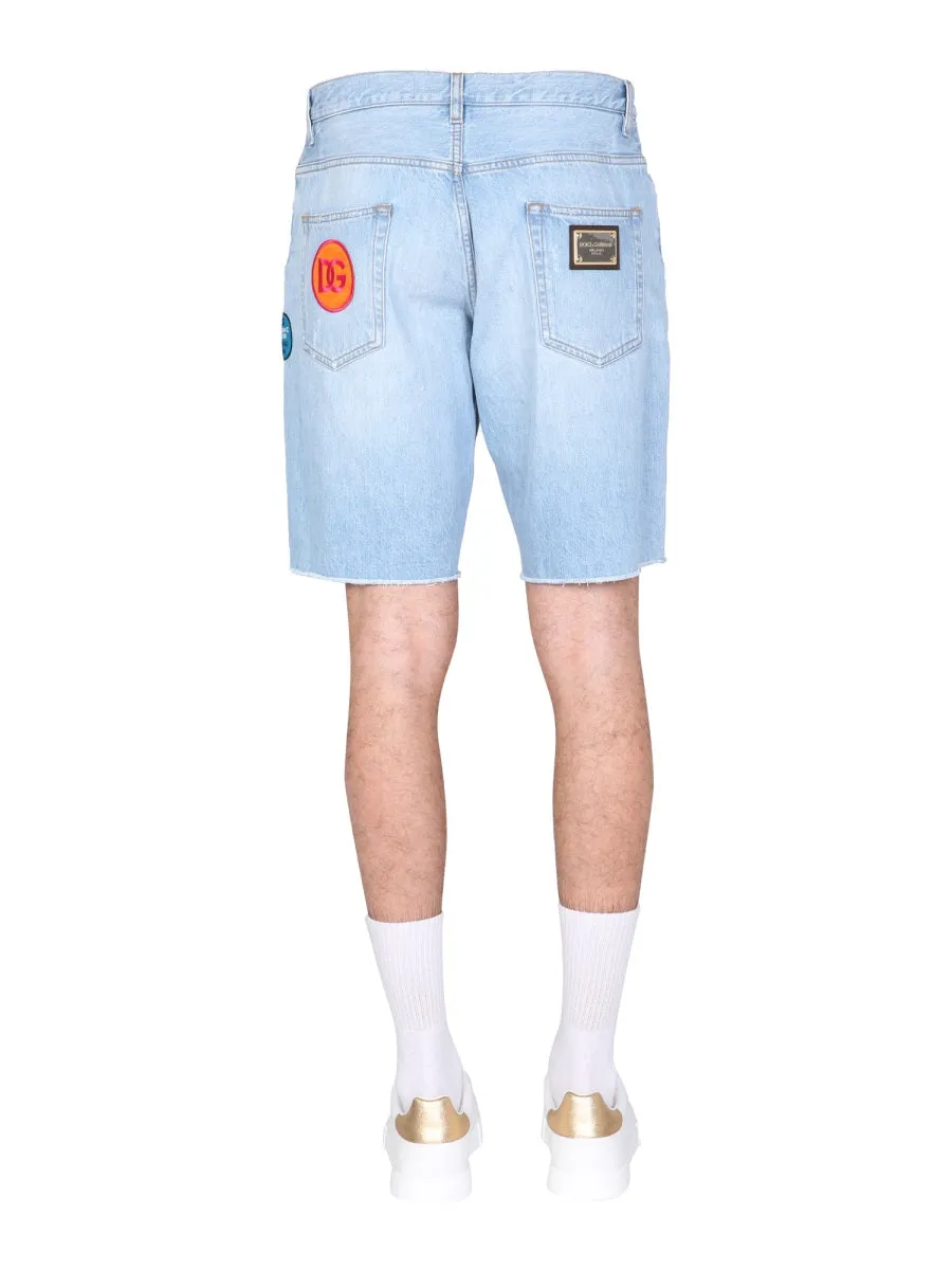 Dolce & Gabbana Logo Patched Shorts