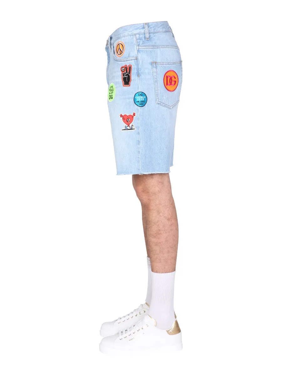 Dolce & Gabbana Logo Patched Shorts