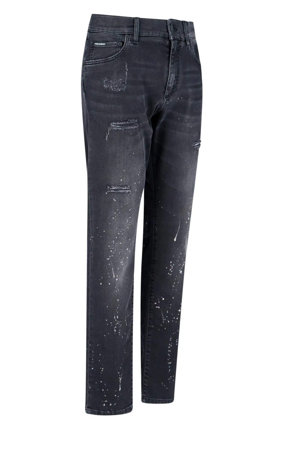 Dolce & Gabbana Paint Splatter Distressed Jeans