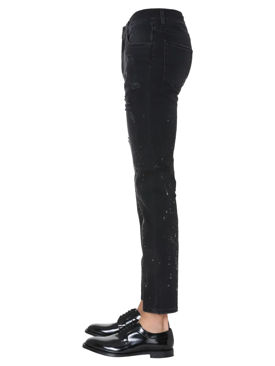 Dolce & Gabbana Paint Splatter Distressed Jeans