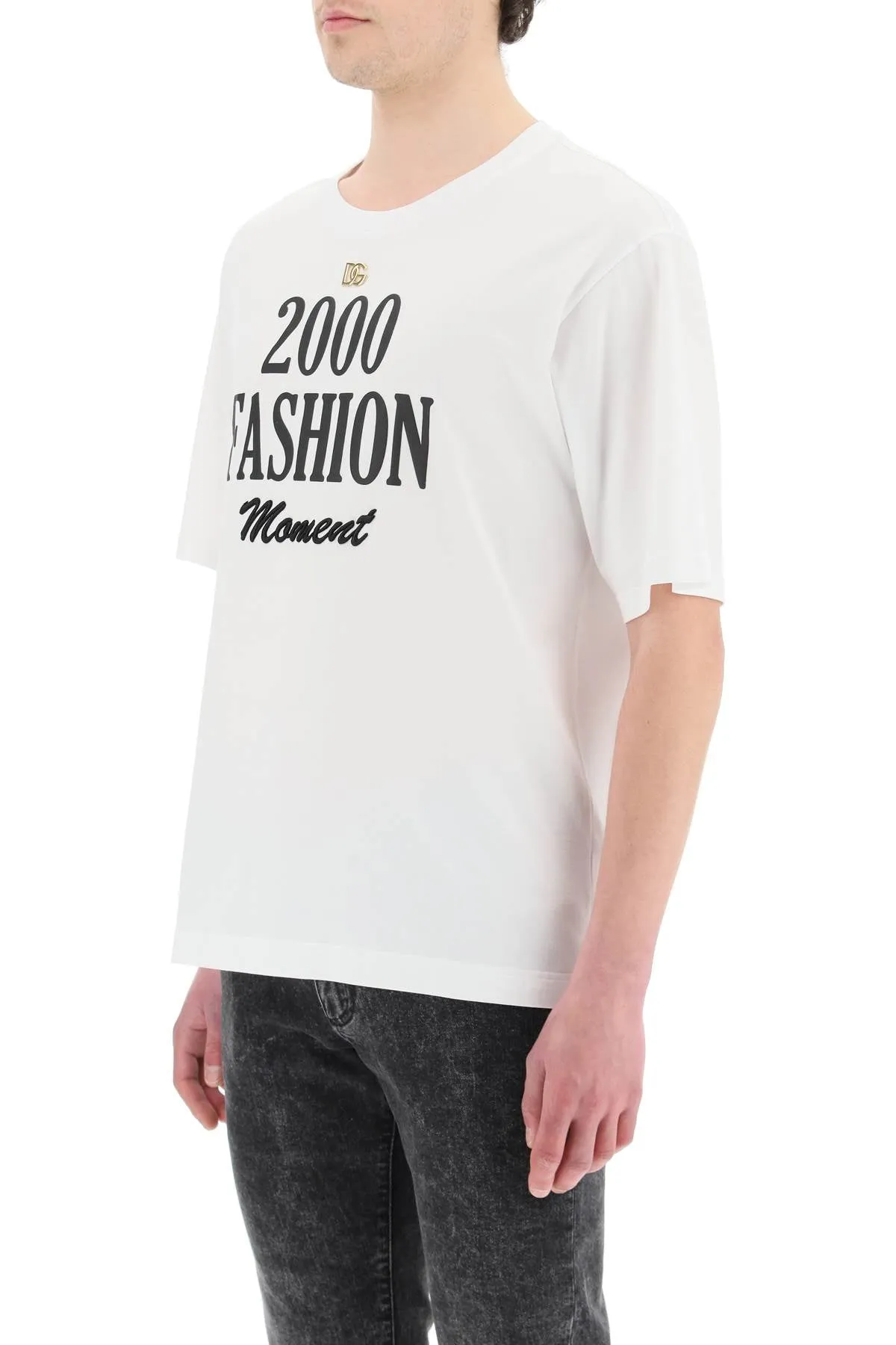Dolce & Gabbana Slogan Printed Crewneck T-Shirt