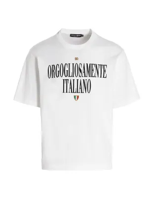 Dolce & Gabbana Slogan Printed Crewneck T-Shirt