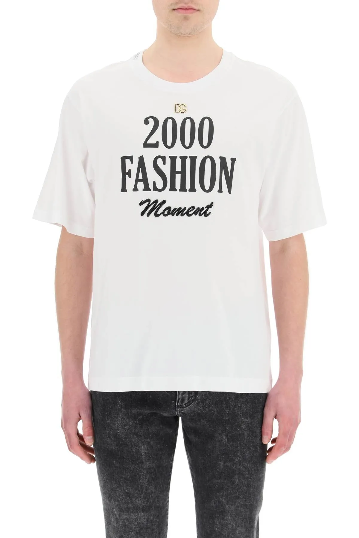 Dolce & Gabbana Slogan Printed Crewneck T-Shirt