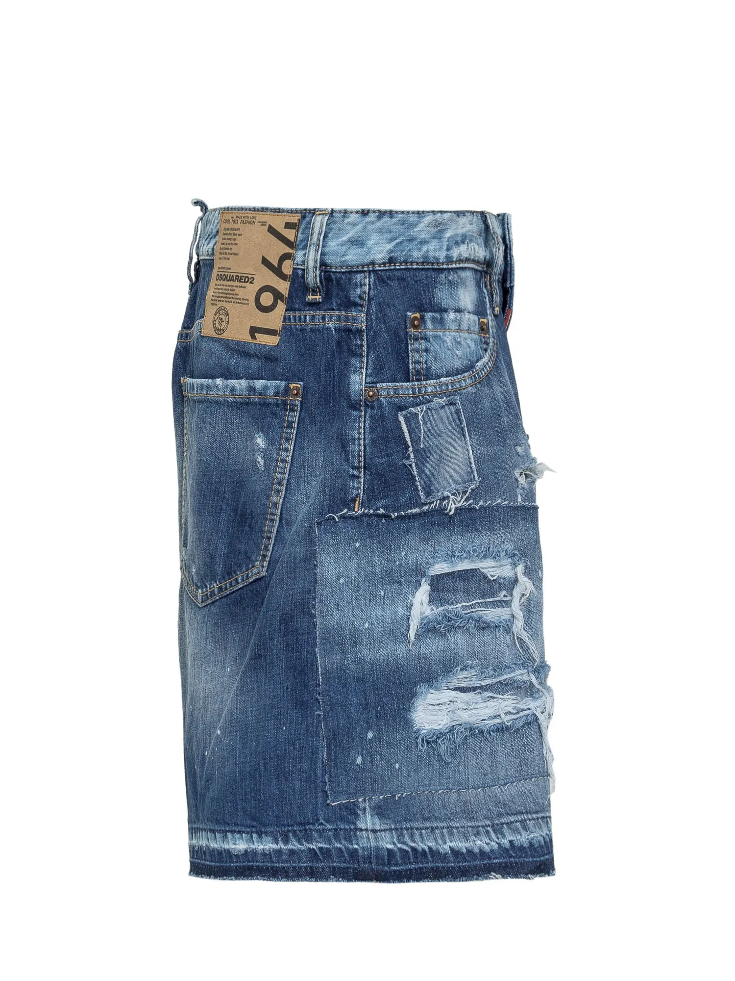 Dsquared2 Distressed Denim Bermuda Shorts