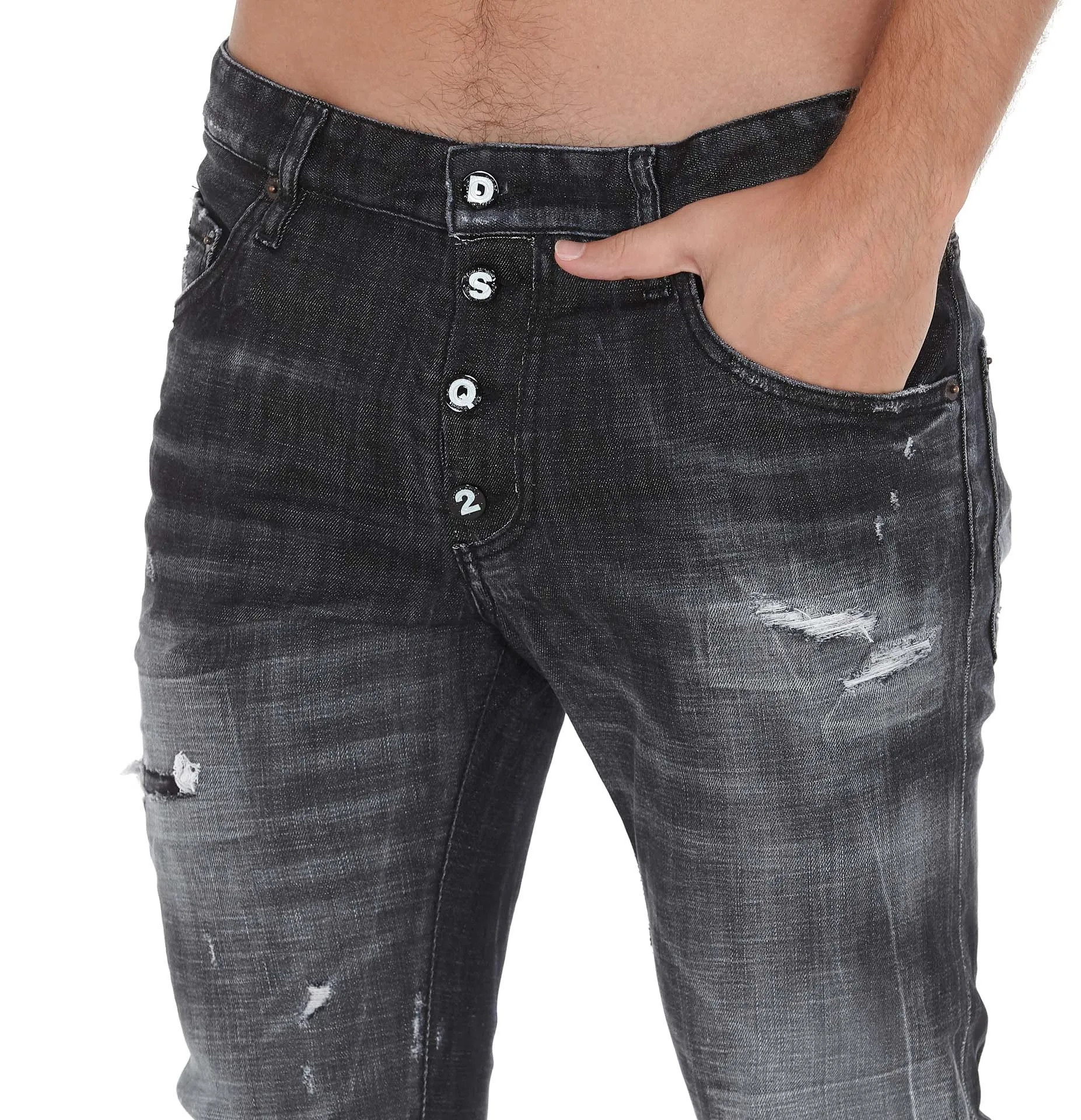 Dsquared2 Distressed Slim Leg Jeans