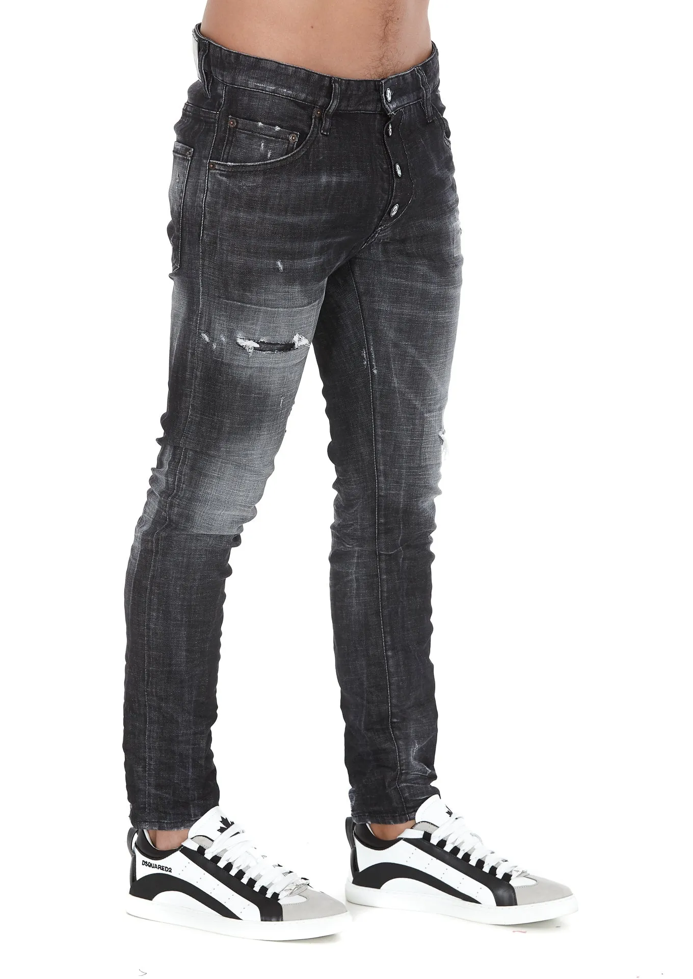 Dsquared2 Distressed Slim Leg Jeans