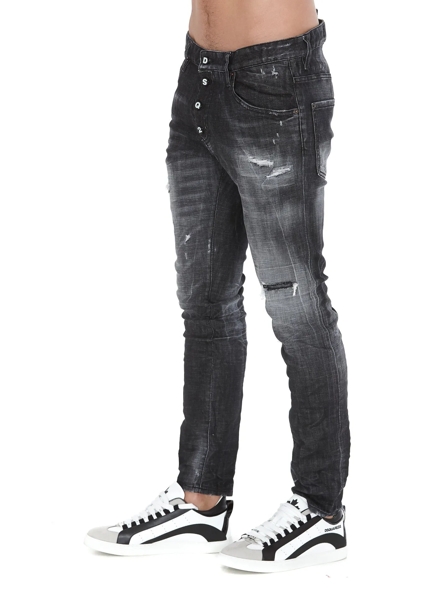 Dsquared2 Distressed Slim Leg Jeans