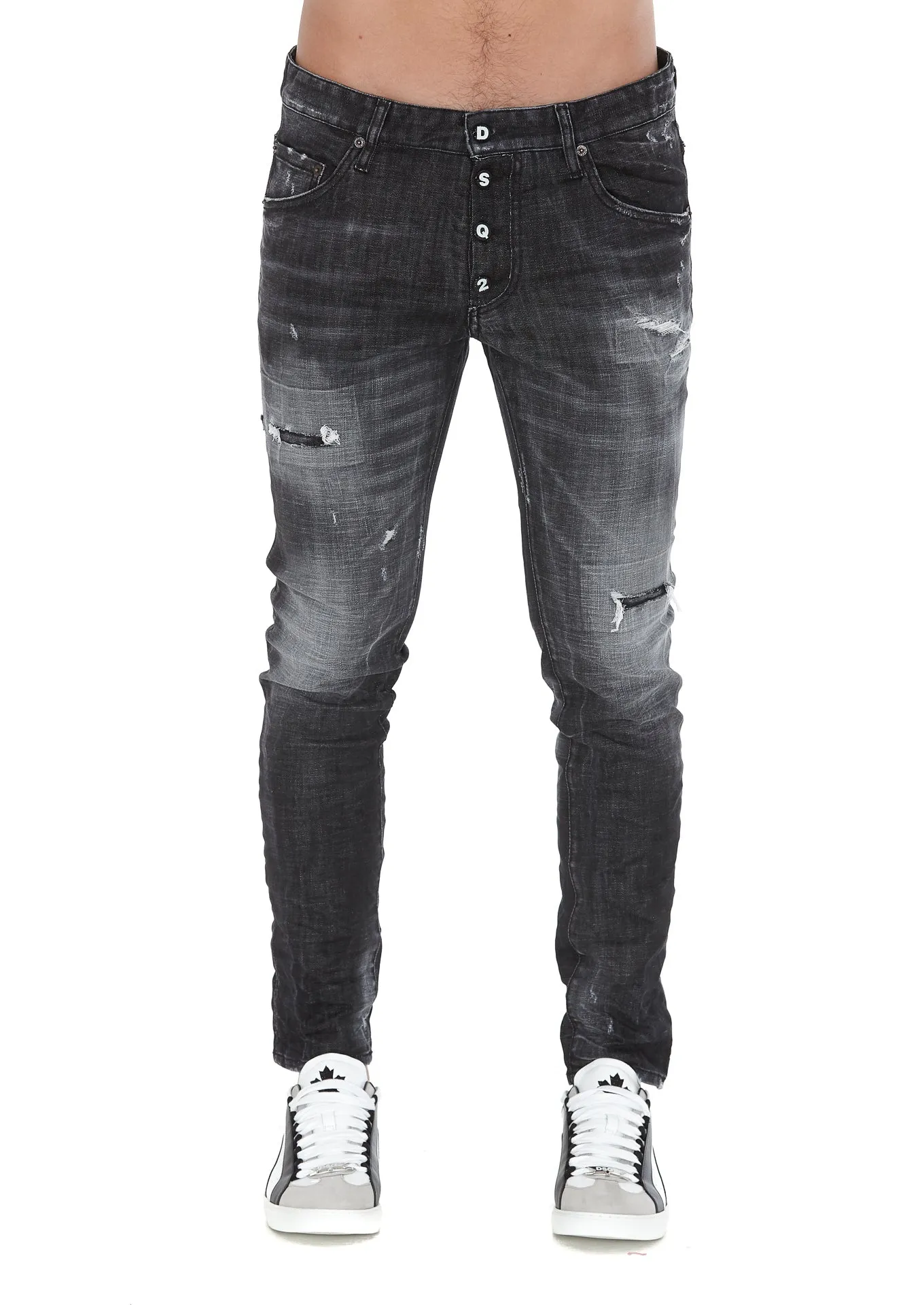 Dsquared2 Distressed Slim Leg Jeans