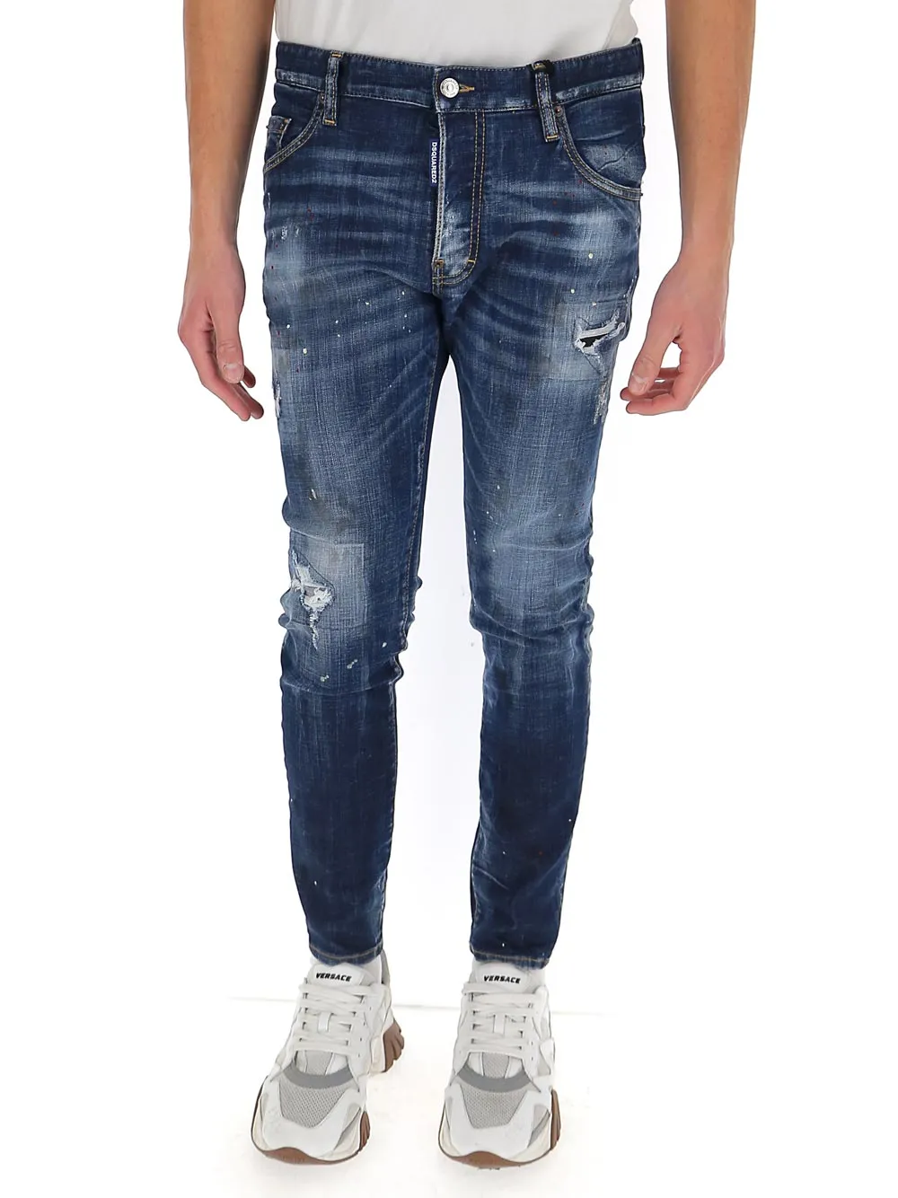 Dsquared2 Distressed Straight-Leg Jeans