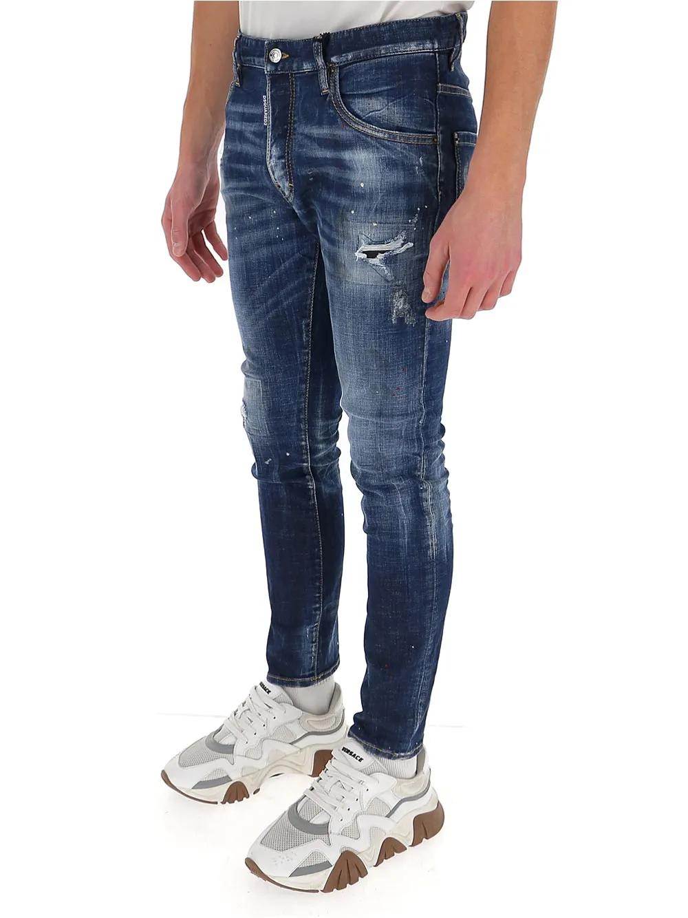 Dsquared2 Distressed Straight-Leg Jeans