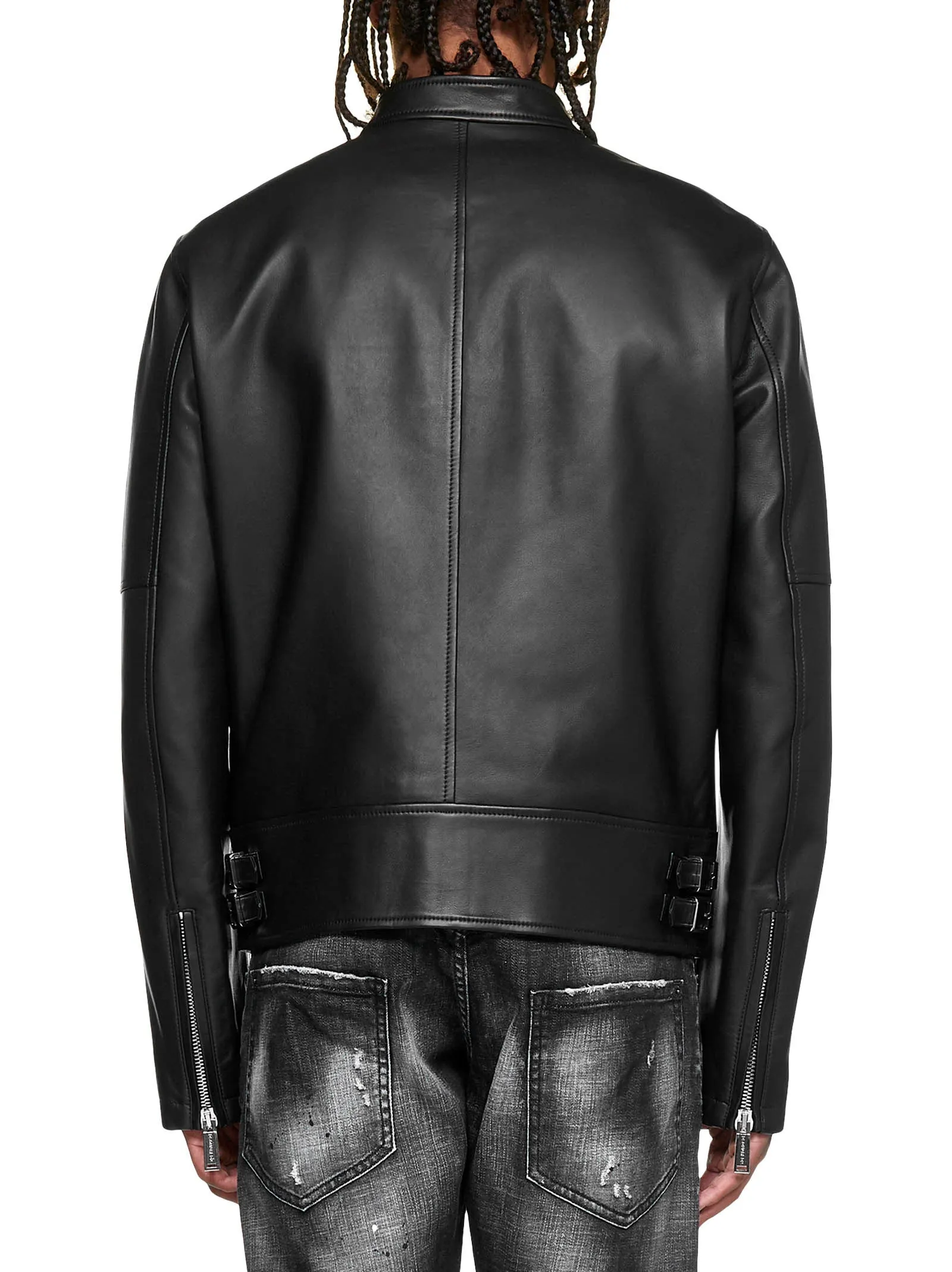 Dsquared2 Leather Zipped Jacket