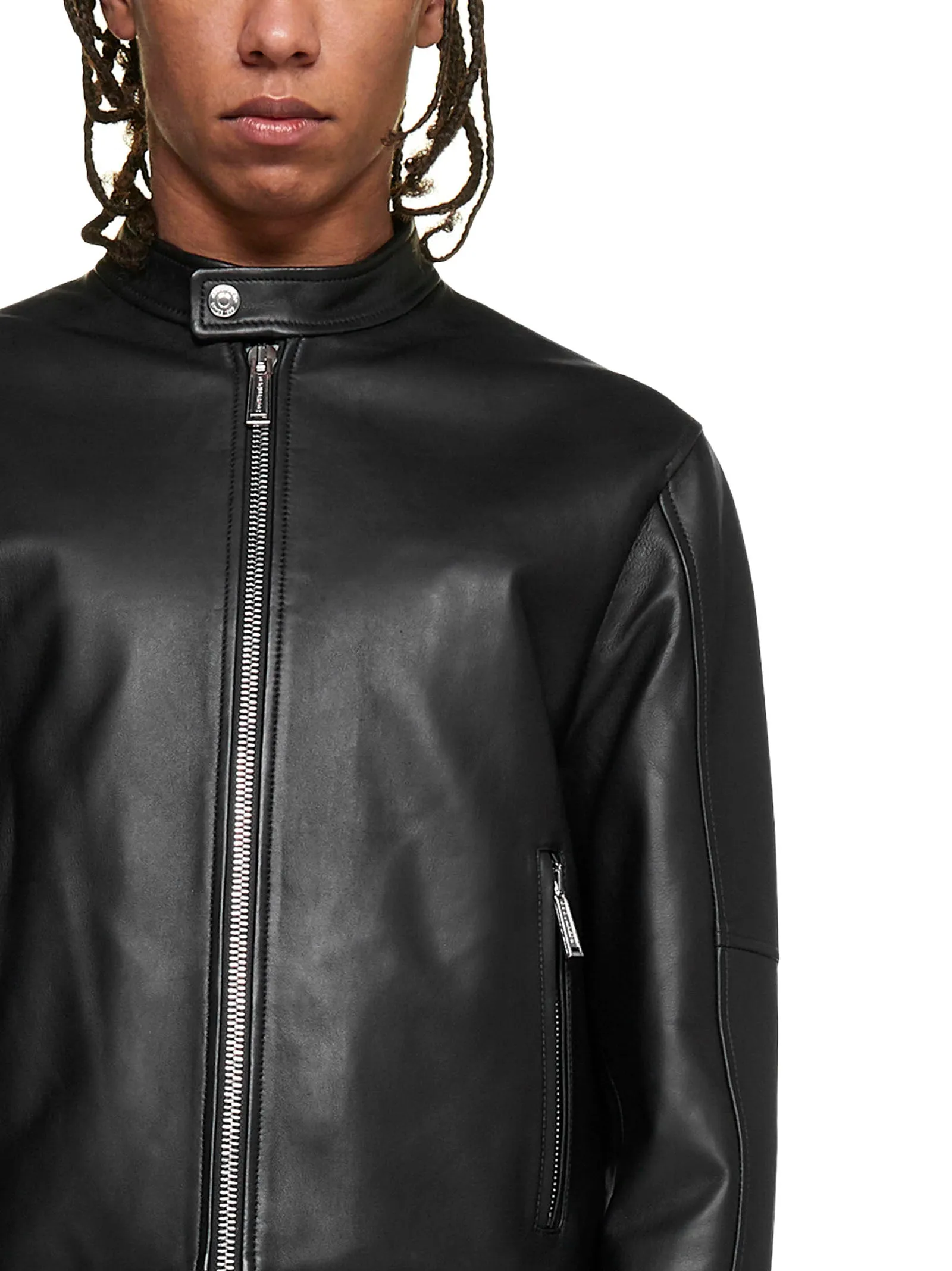 Dsquared2 Leather Zipped Jacket