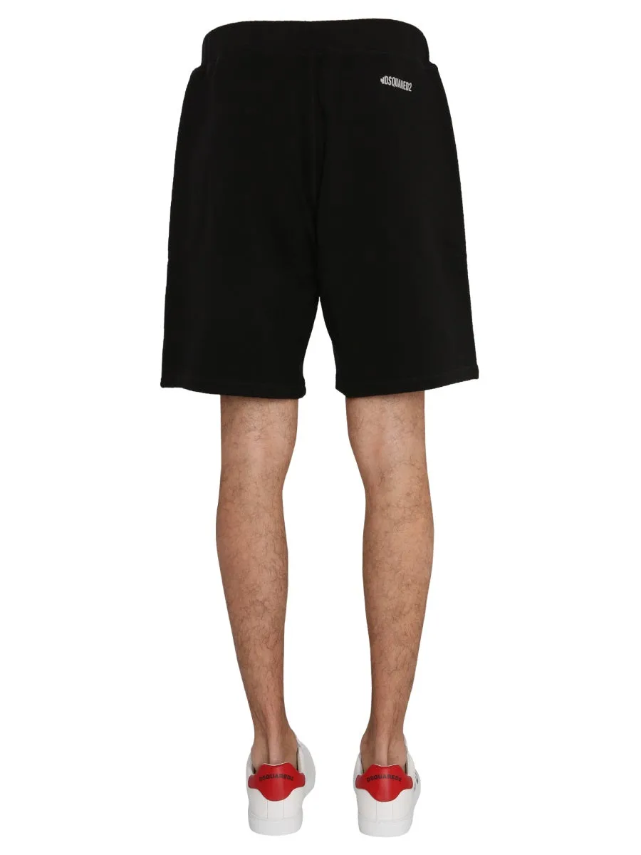 Dsquared2 Logo Appliqud Sweat Shorts