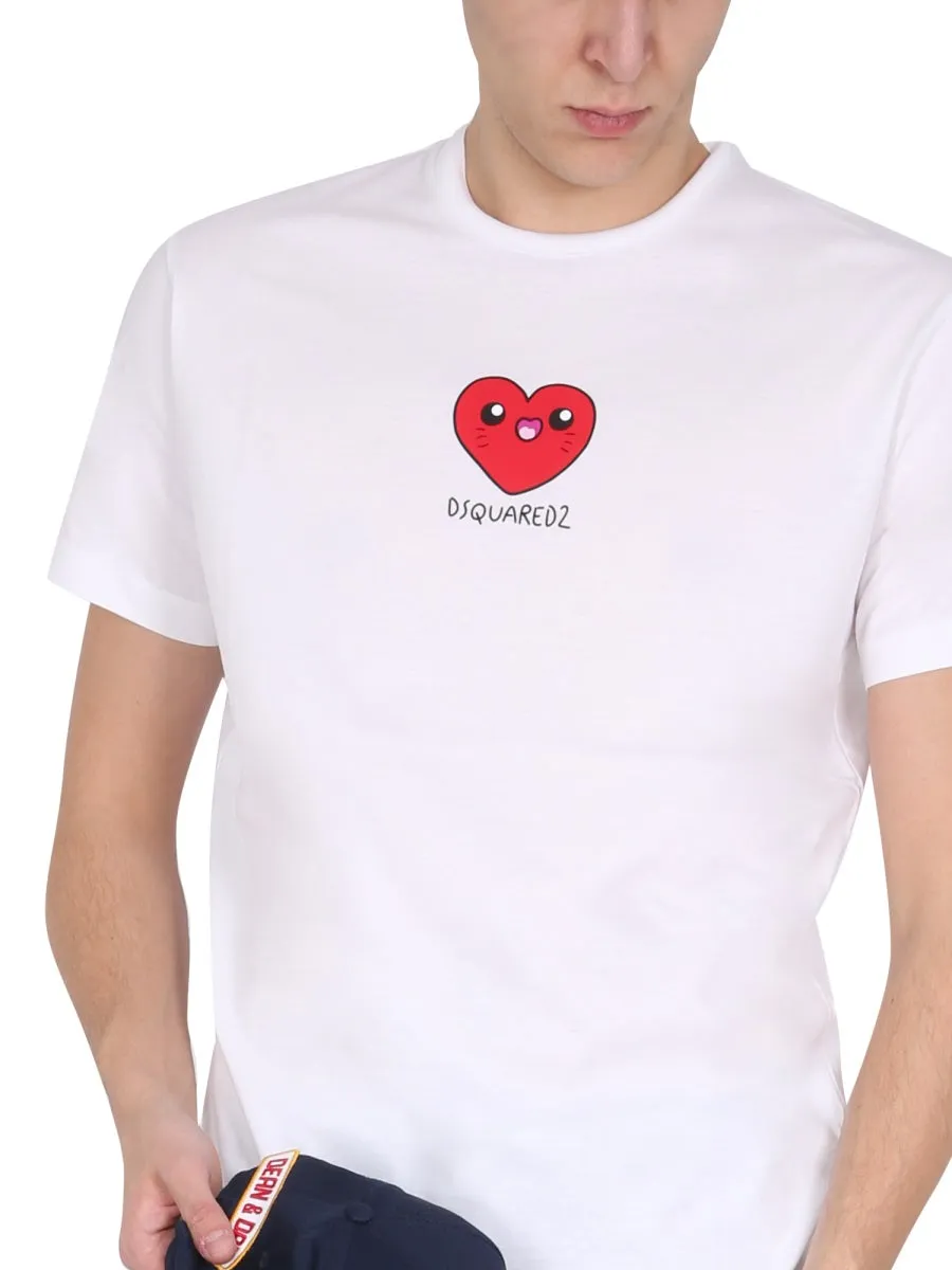 Dsquared2 Logo Heart Printed T-Shirt