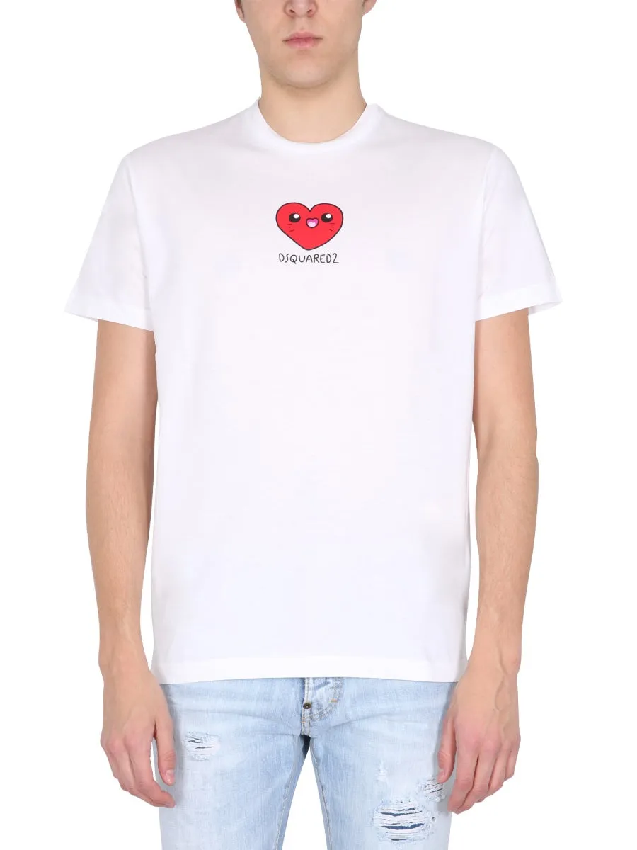 Dsquared2 Logo Heart Printed T-Shirt