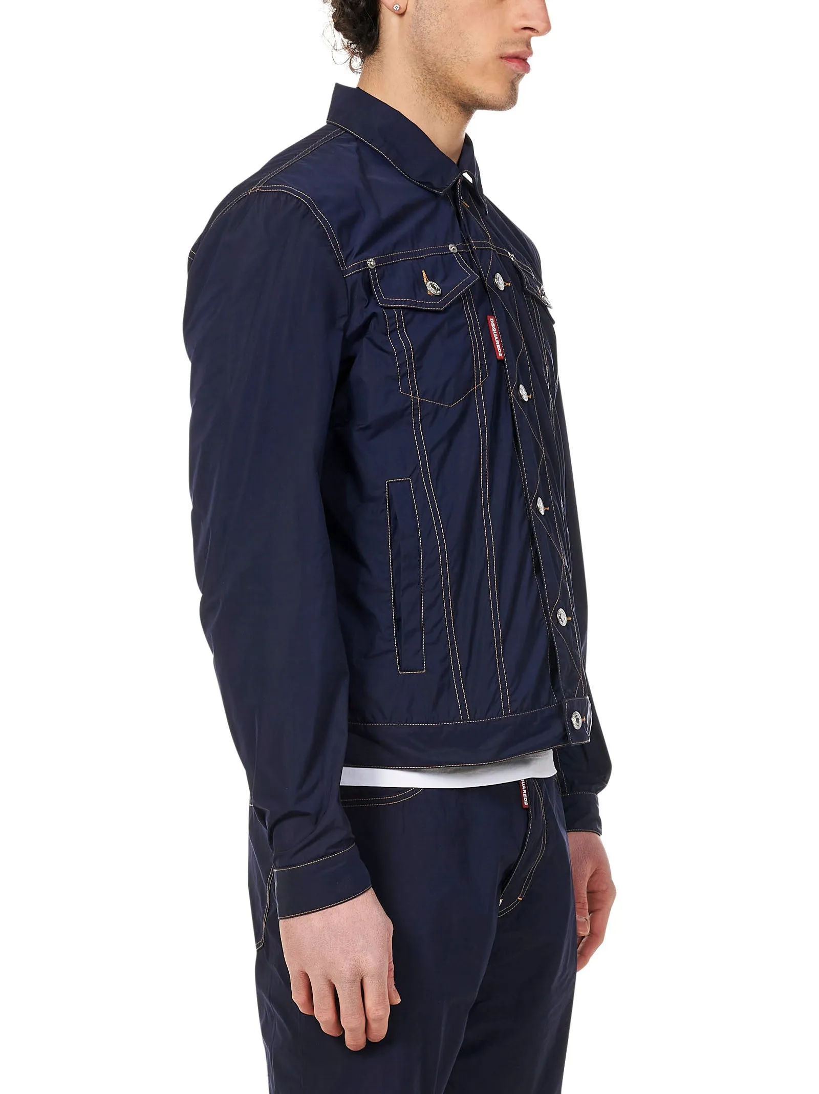Dsquared2 Logo Patch Button Fastening Jacket