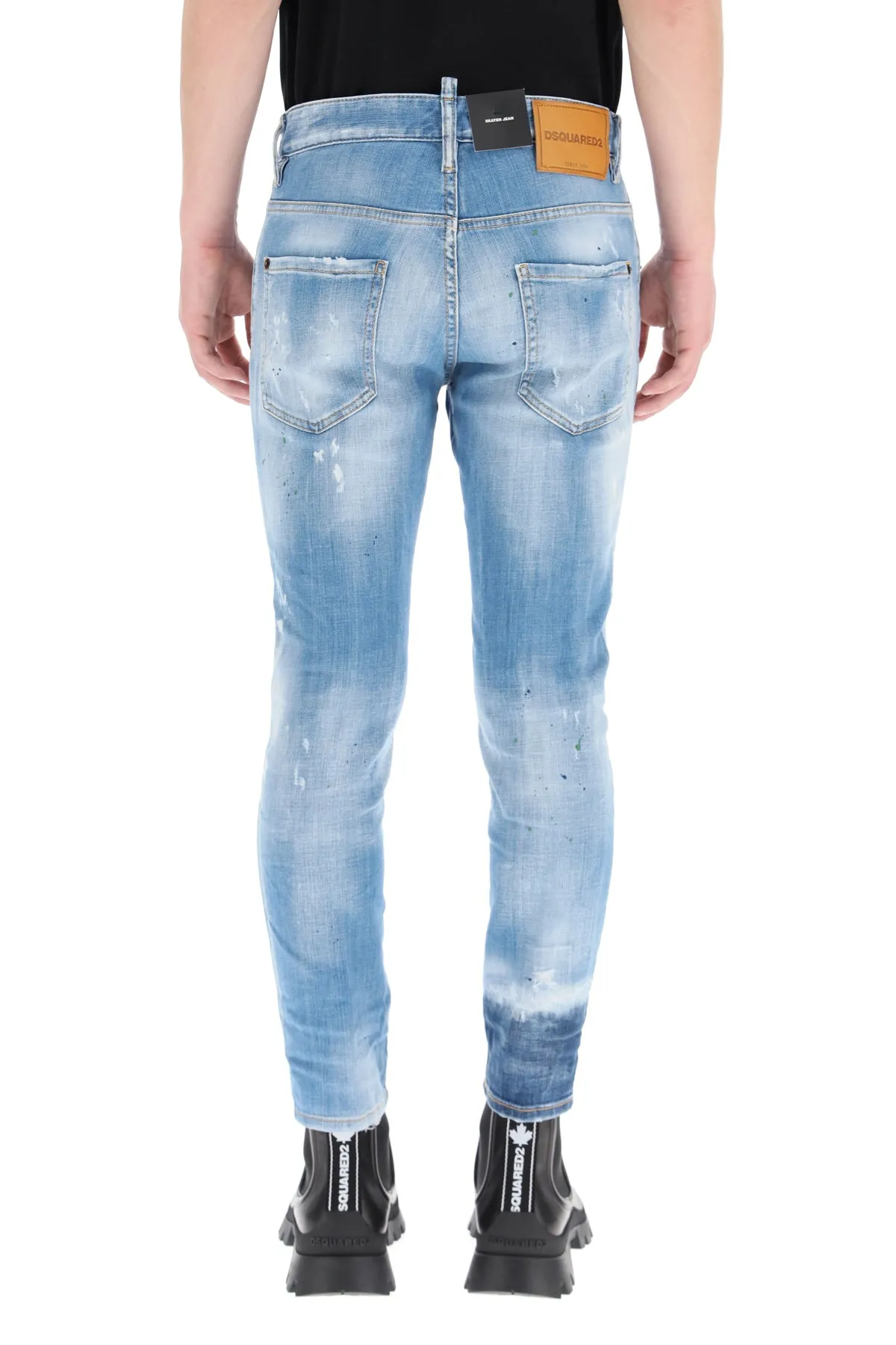 Dsquared2 Logo Patch Distressed Jeans