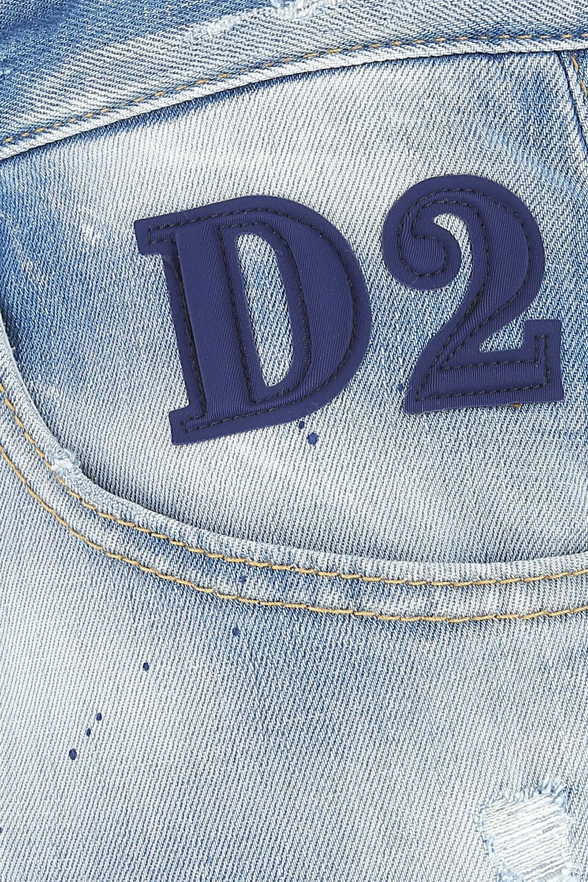 Dsquared2 Logo Patch Distressed Jeans