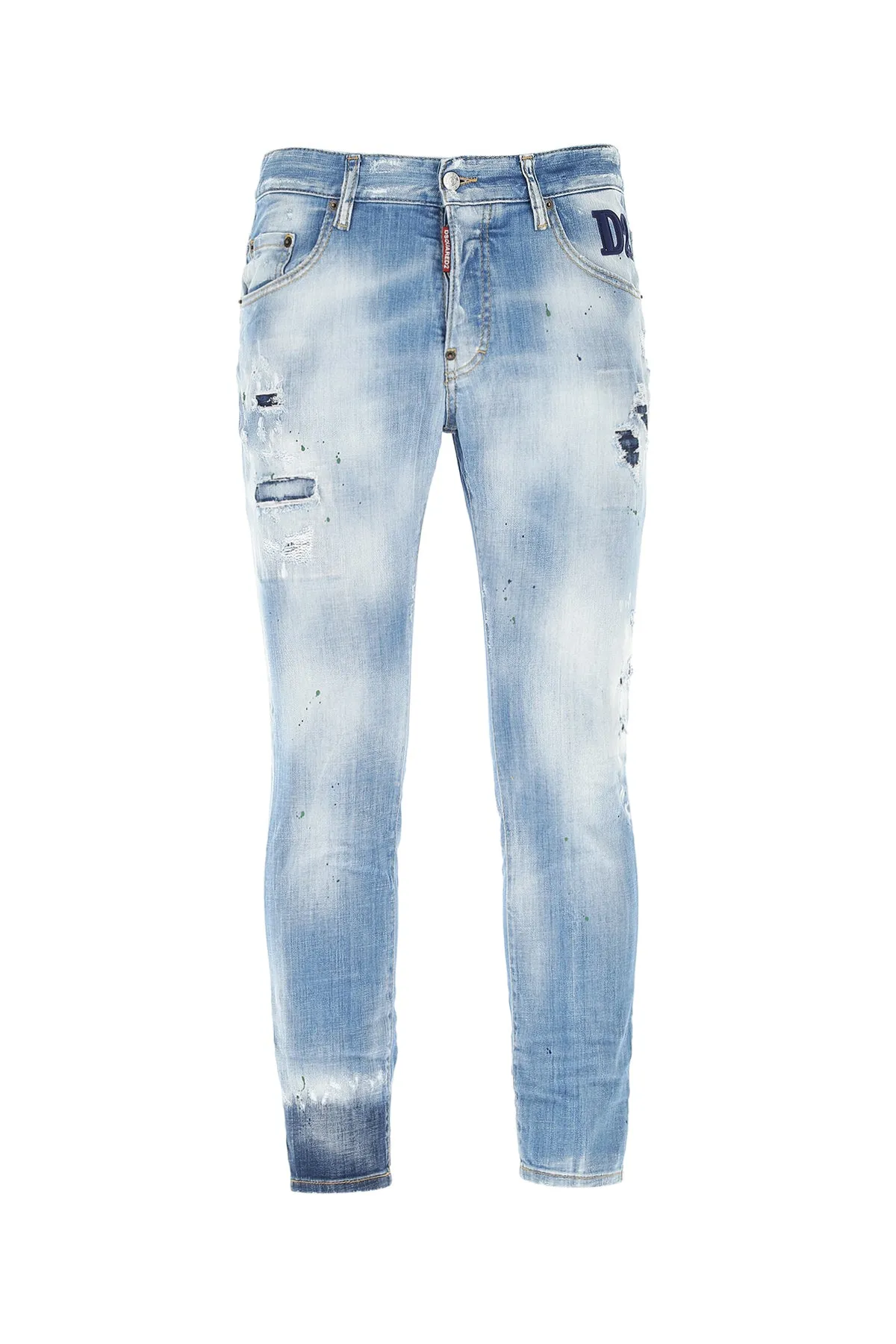Dsquared2 Logo Patch Distressed Jeans