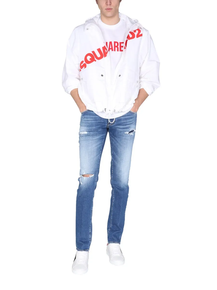 Dsquared2 Logo Printed Zipped Jacket