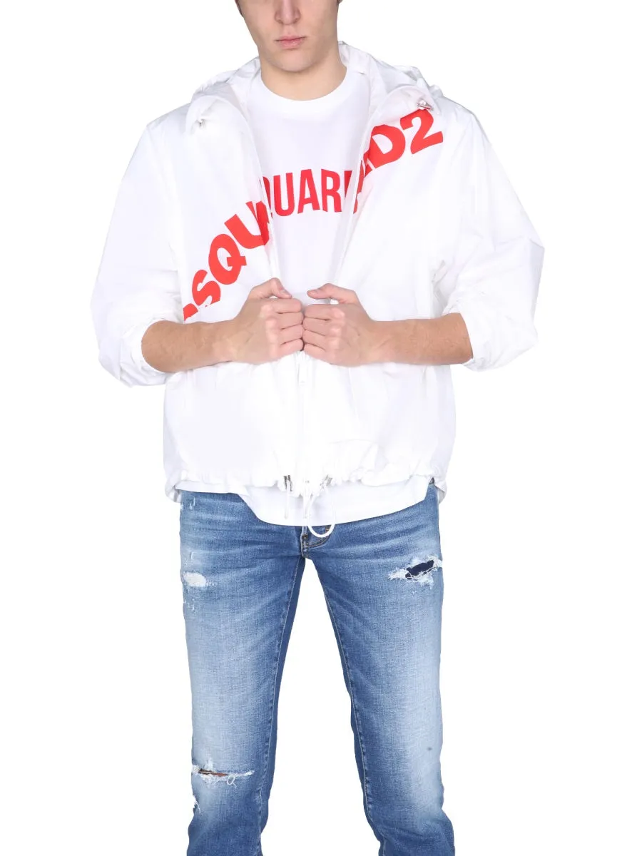 Dsquared2 Logo Printed Zipped Jacket