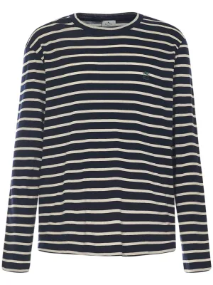 Etro Logo Embroidered Striped Crewneck T-Shirt