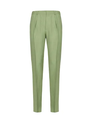 Fendi High-Waist Pleated Trousers