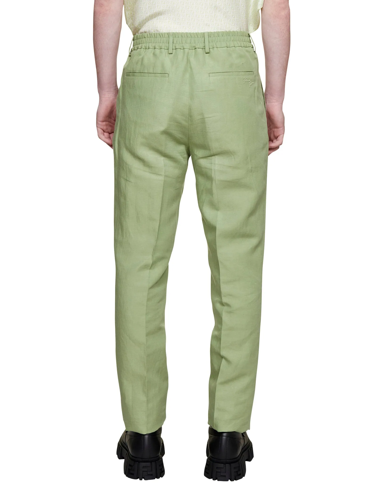 Fendi High-Waist Pleated Trousers