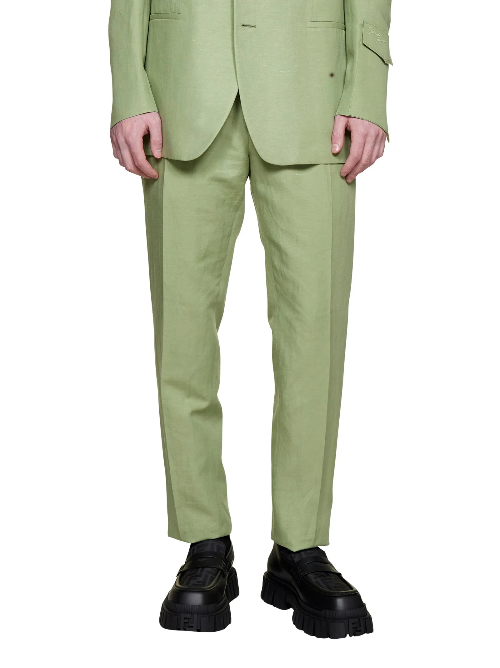 Fendi High-Waist Pleated Trousers