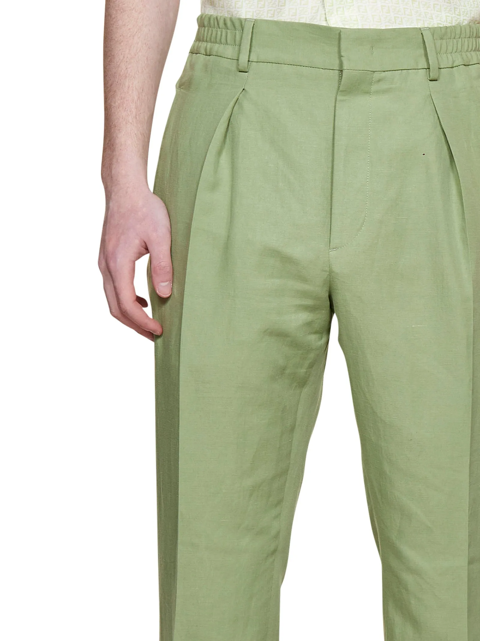 Fendi High-Waist Pleated Trousers