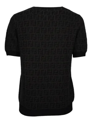 Fendi Monogram Short-Sleeved Knit T-Shirt