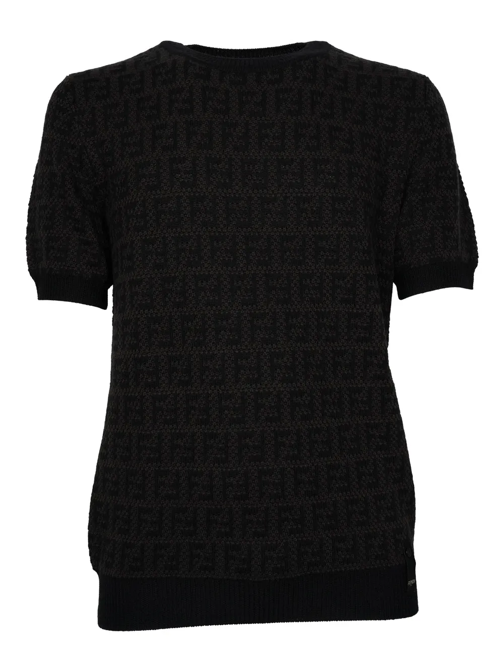 Fendi Monogram Short-Sleeved Knit T-Shirt