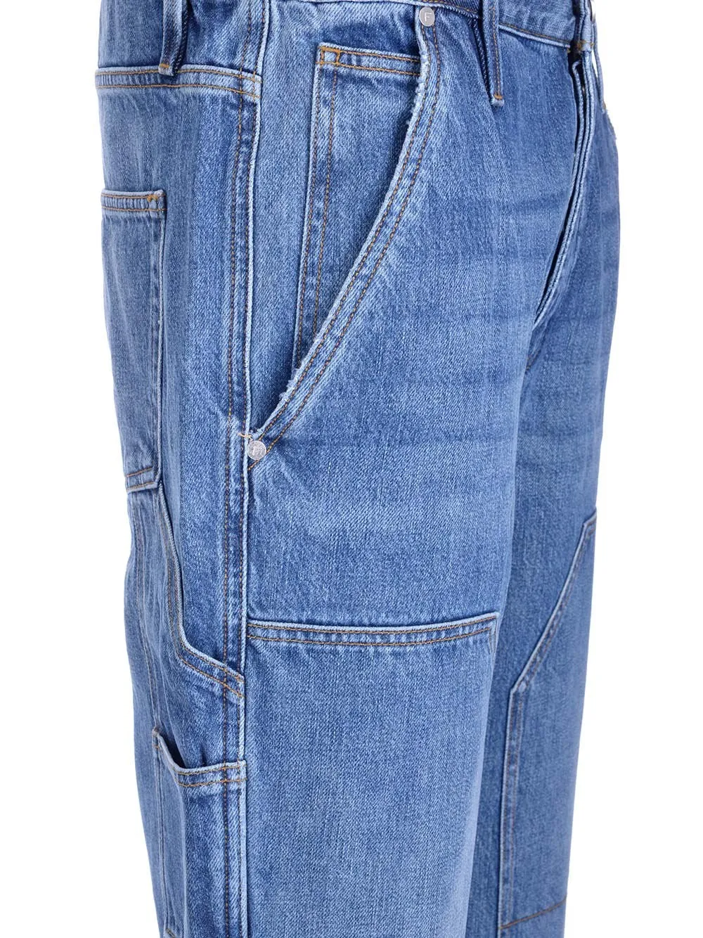 Frame Straight Leg Buttoned Jeans