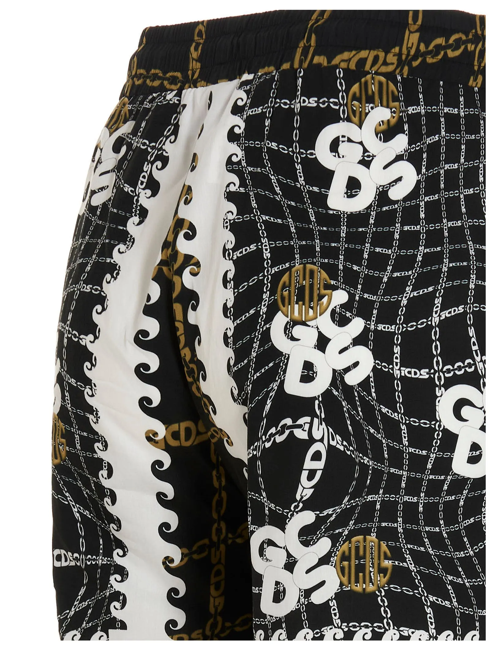 GCDS Allover Chain Print Drawstring Pants