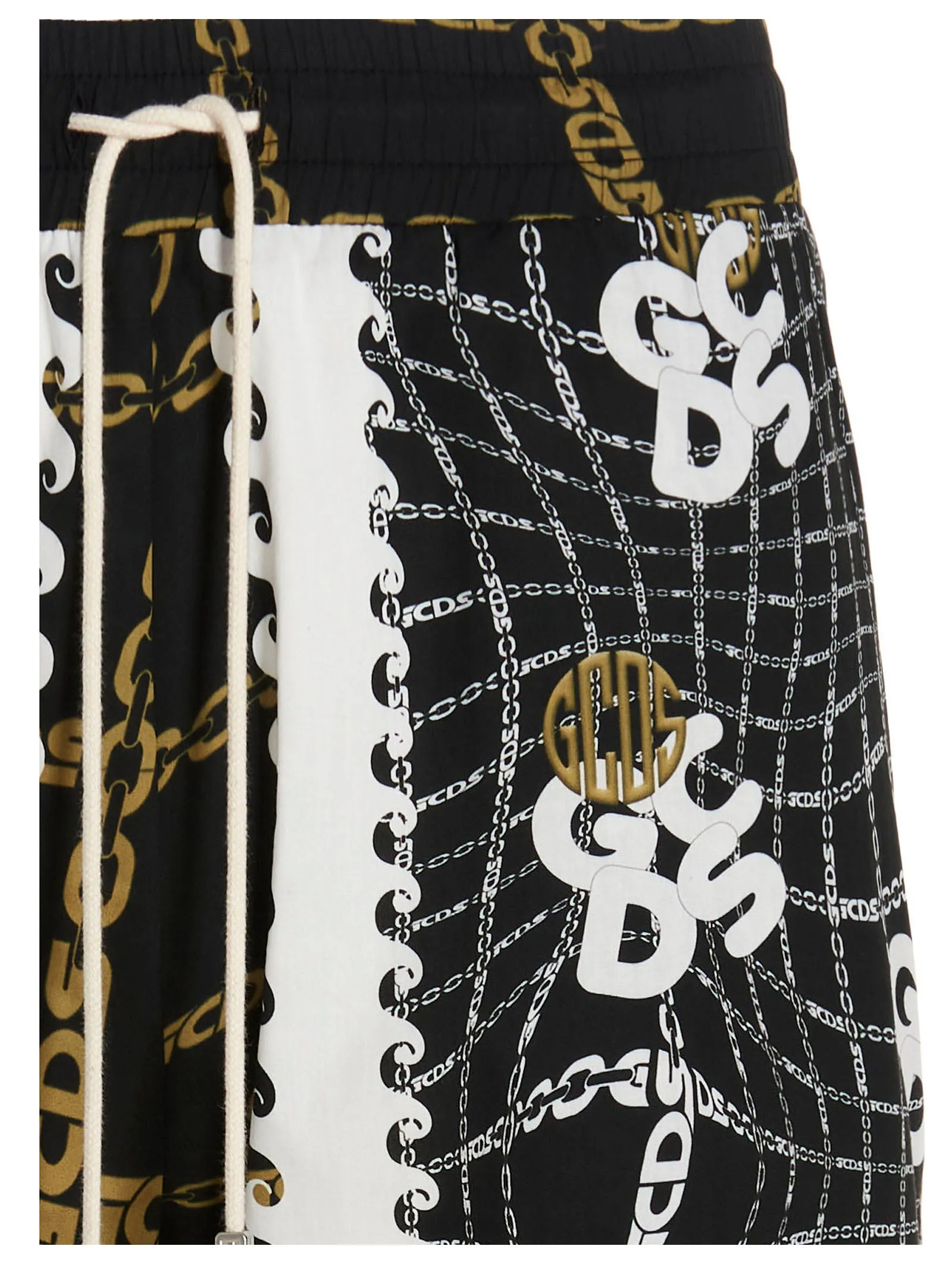 GCDS Allover Chain Print Drawstring Pants