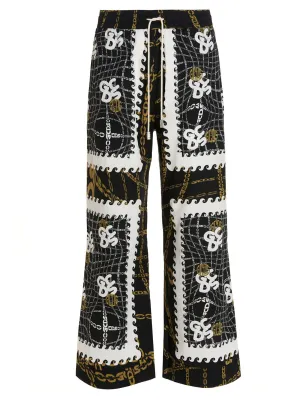 GCDS Allover Chain Print Drawstring Pants