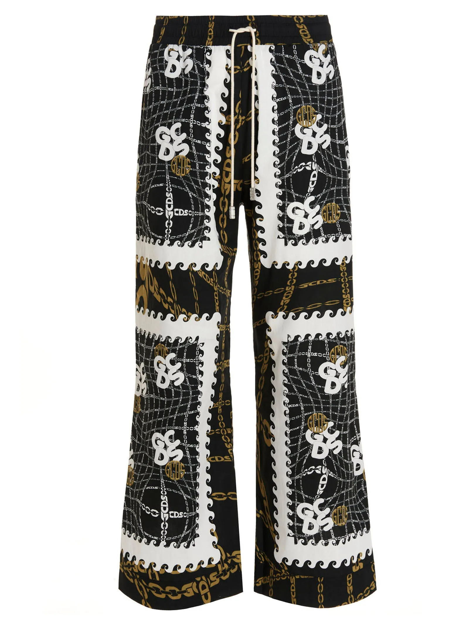 GCDS Allover Chain Print Drawstring Pants