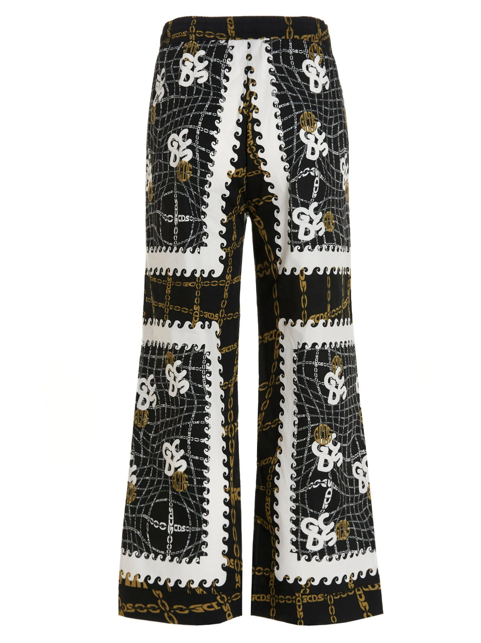 GCDS Allover Chain Print Drawstring Pants