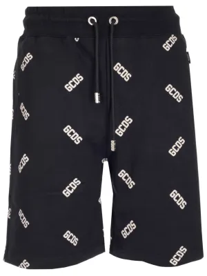 GCDS Allover Logo Print Drawstring Shorts