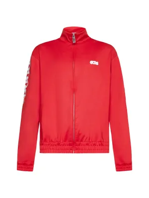GCDS Logo Printed Funnel Neck Zipped Jacket