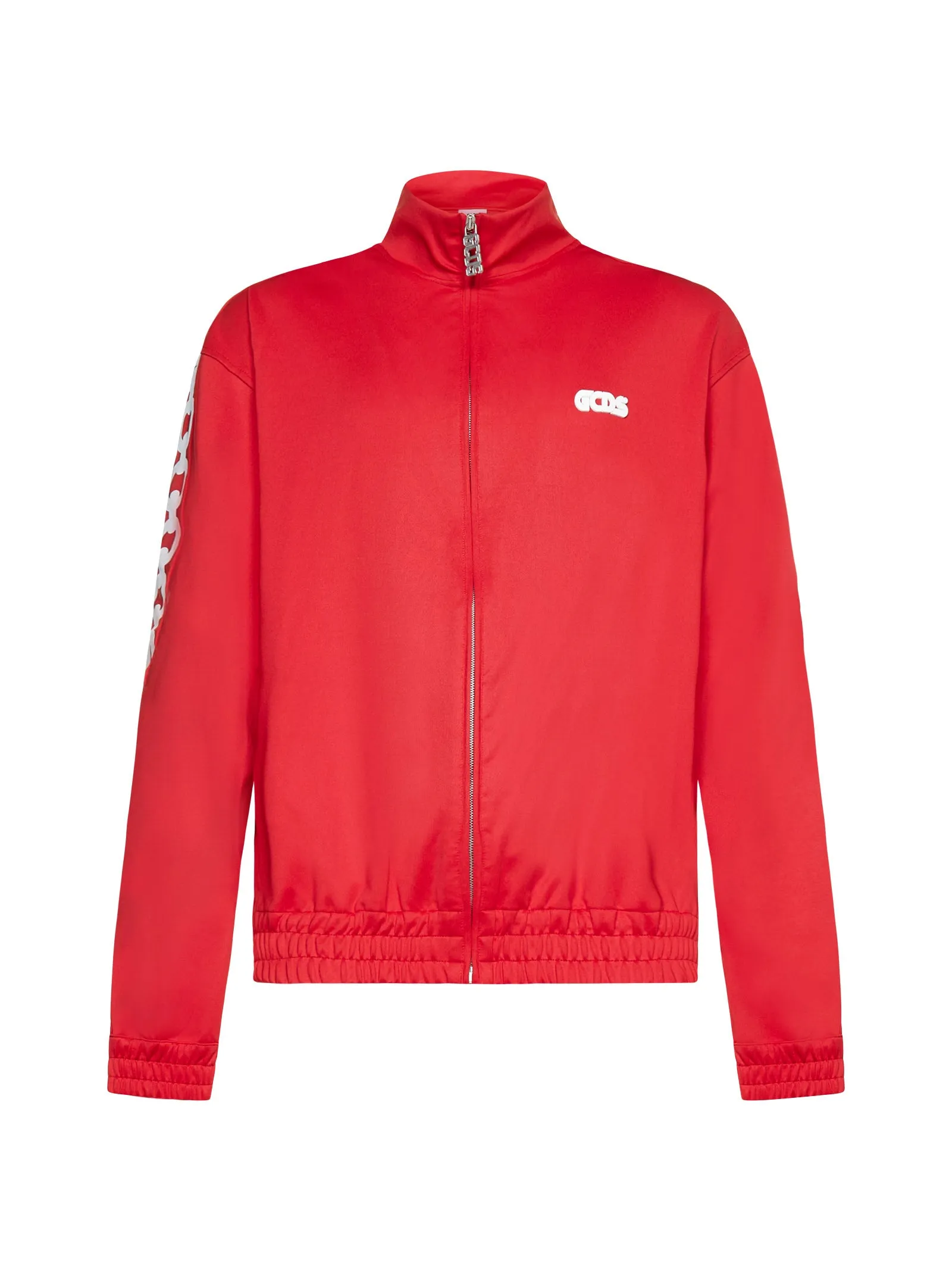 GCDS Logo Printed Funnel Neck Zipped Jacket