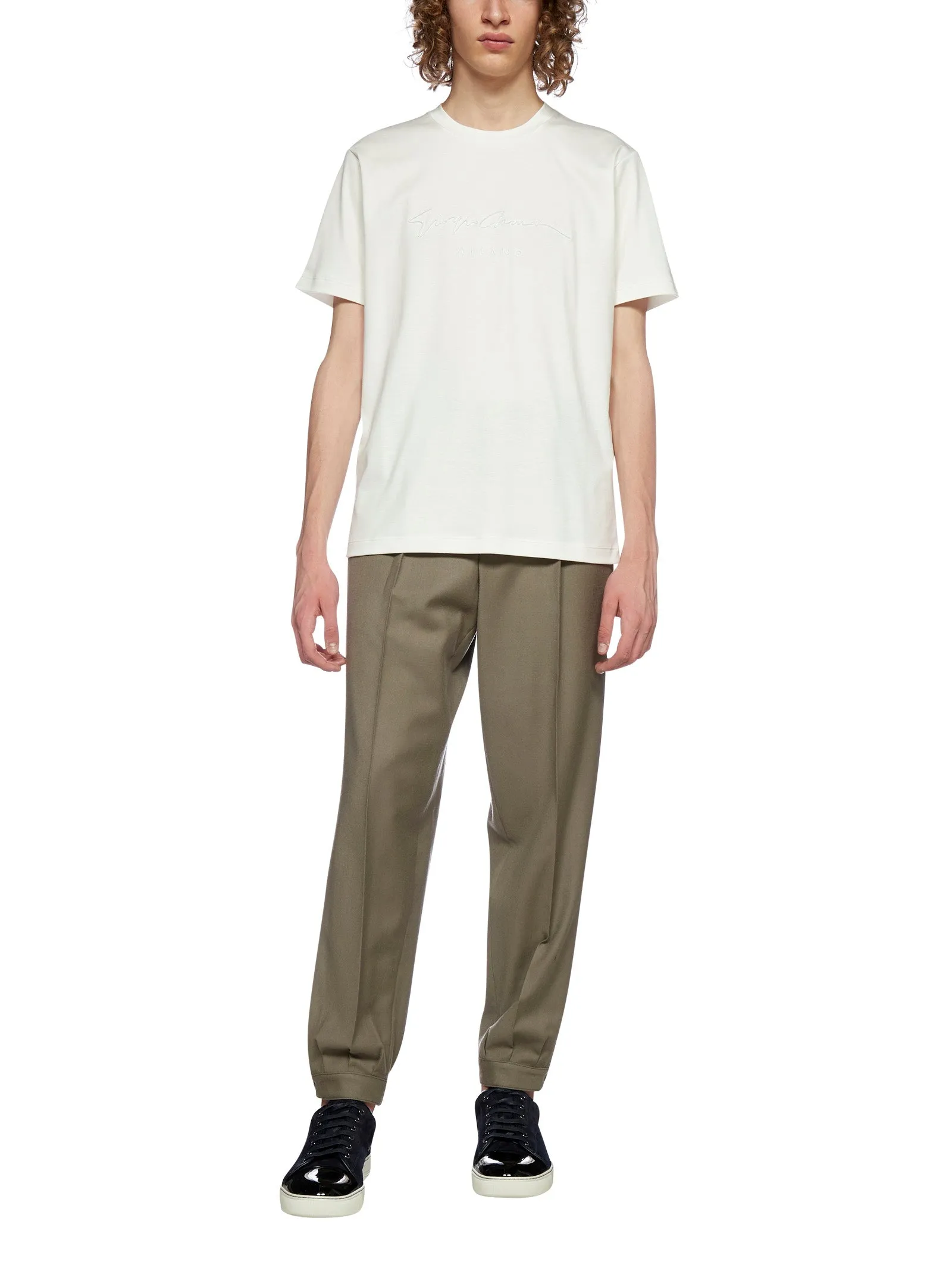 Giorgio Armani Logo Embroidered Crewneck T-Shirt
