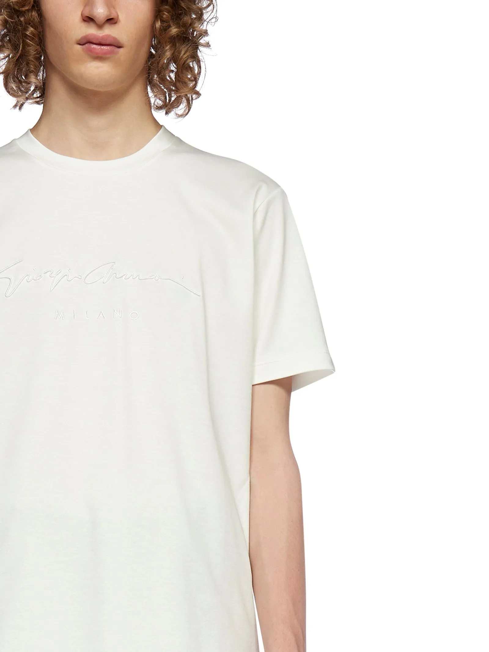 Giorgio Armani Logo Embroidered Crewneck T-Shirt