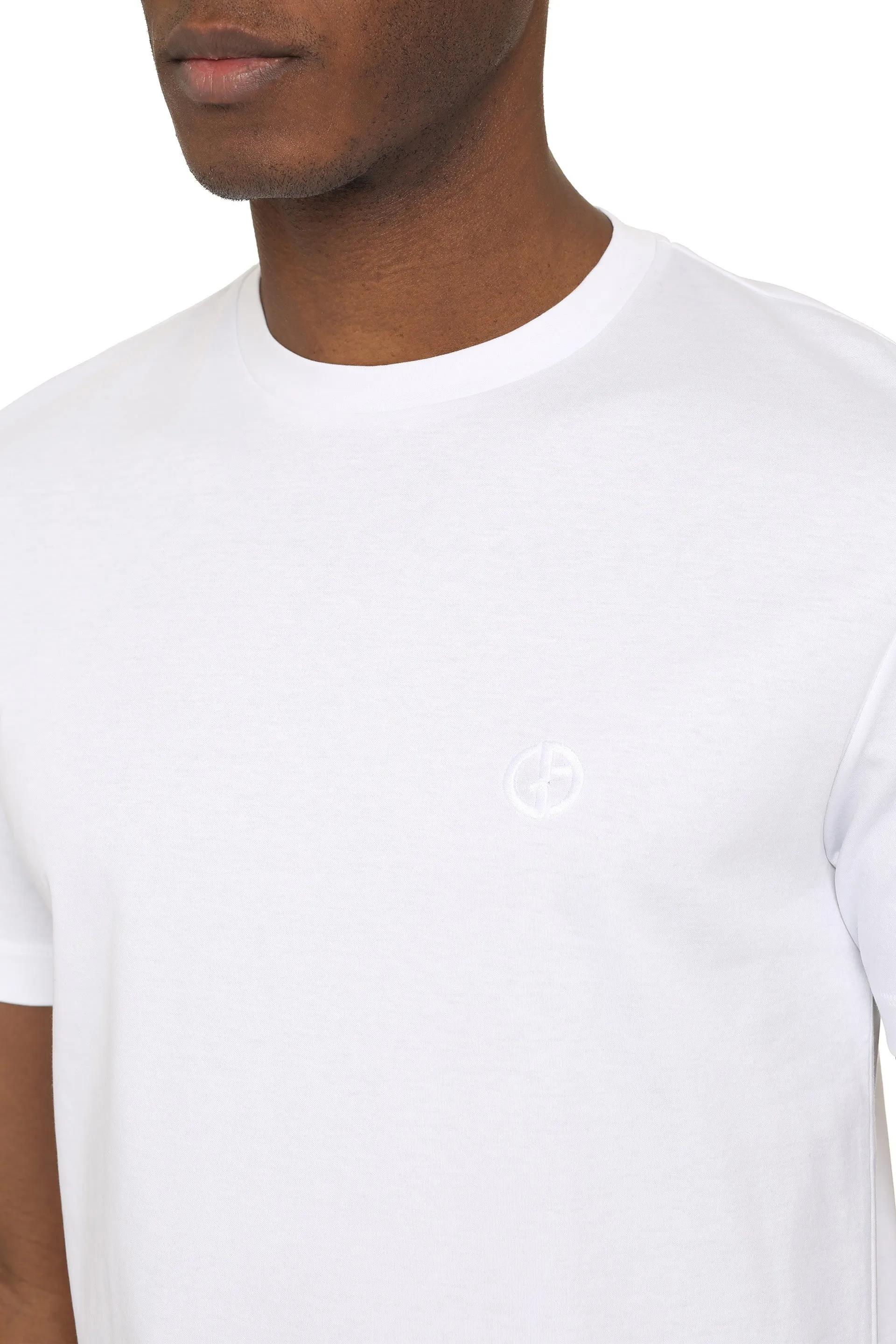 Giorgio Armani Logo Embroidered Crewneck T-Shirt