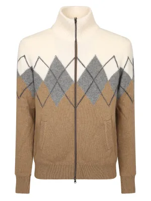 Herno Intarsia Knit Zipped Jacket