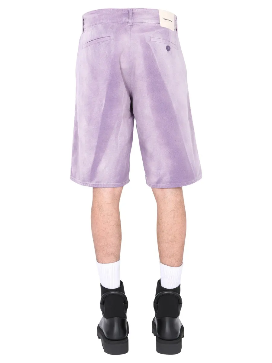 Heron Preston Faded Effect Denim Shorts