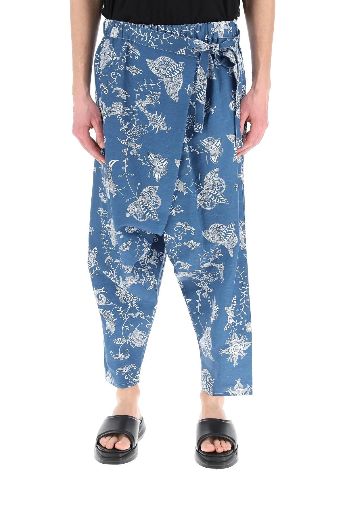 Junya Watanabe Graphic Printed Draped Pants