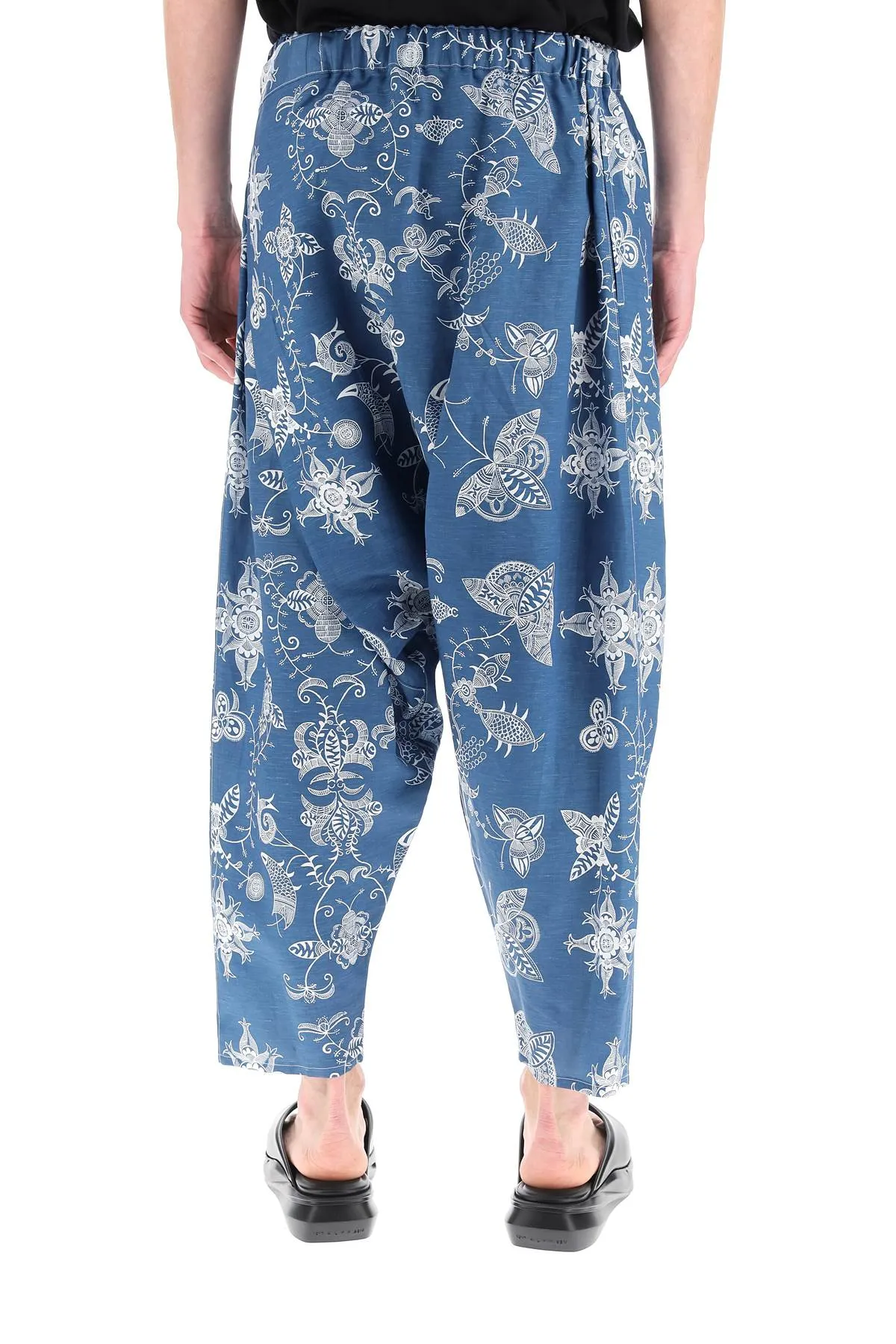 Junya Watanabe Graphic Printed Draped Pants