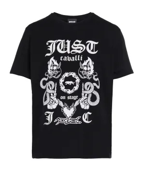 Just Cavalli Graphic Print Crewneck T-Shirt